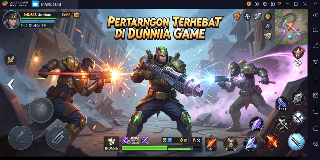 Tampilan gameplay menarik dari pertarungan seru dalam IND666.