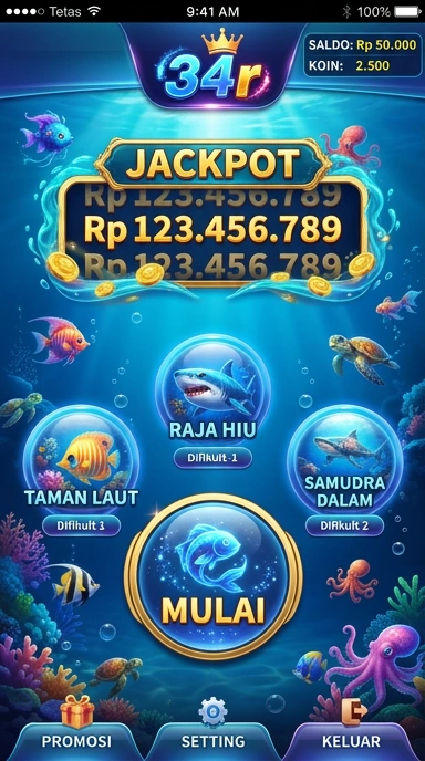 Tampilan antarmuka aplikasi 34r yang menarik.